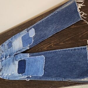 AMO Jane wide leg jeans Patchwok Size 30 Boho